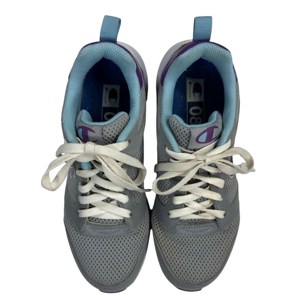 Champion Vigor Shoes Womens 8 Grey Purple Blue Streetwear Walking Y2K Retro